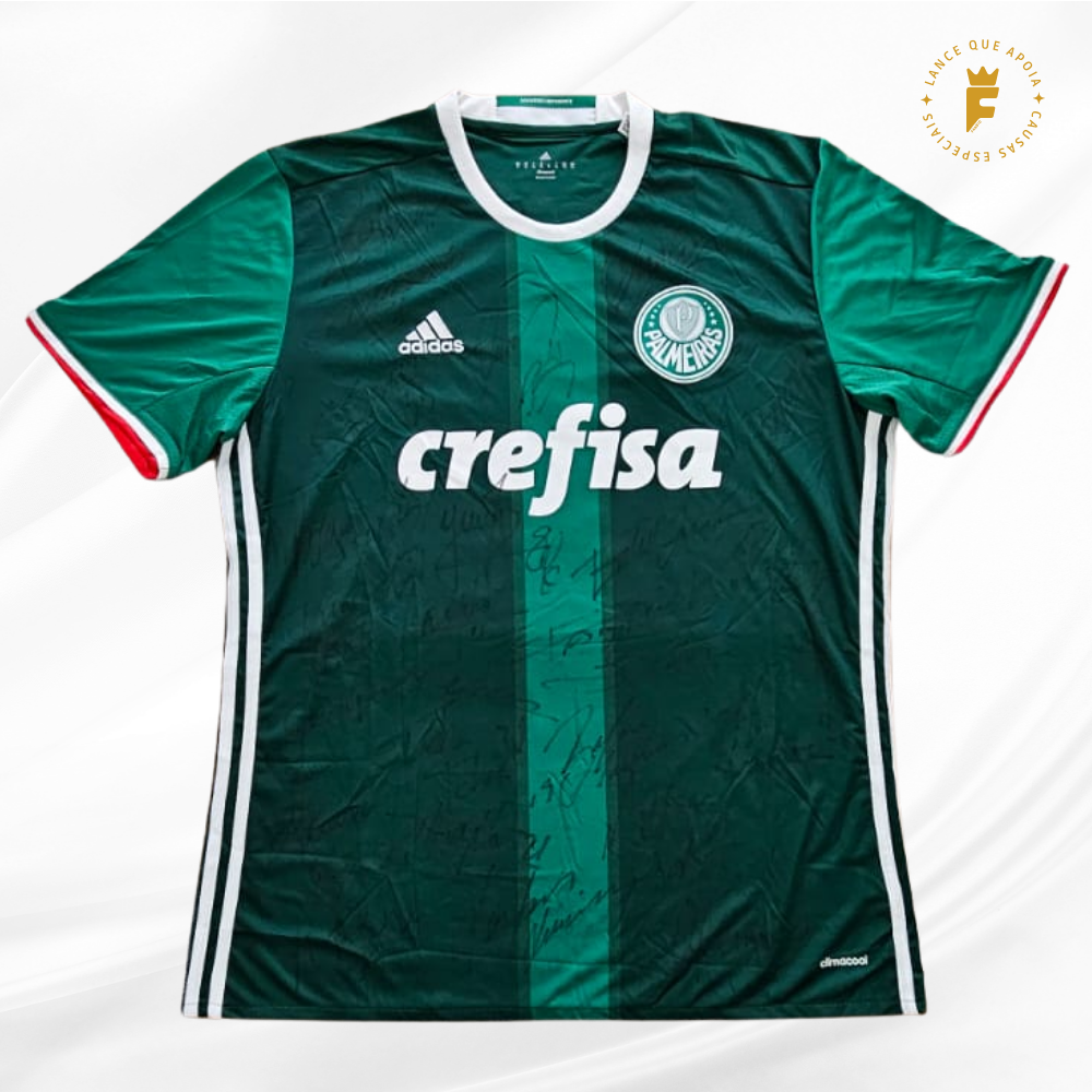 Camisa Palmeiras 2016, autografada elenco campeão Brasileirão