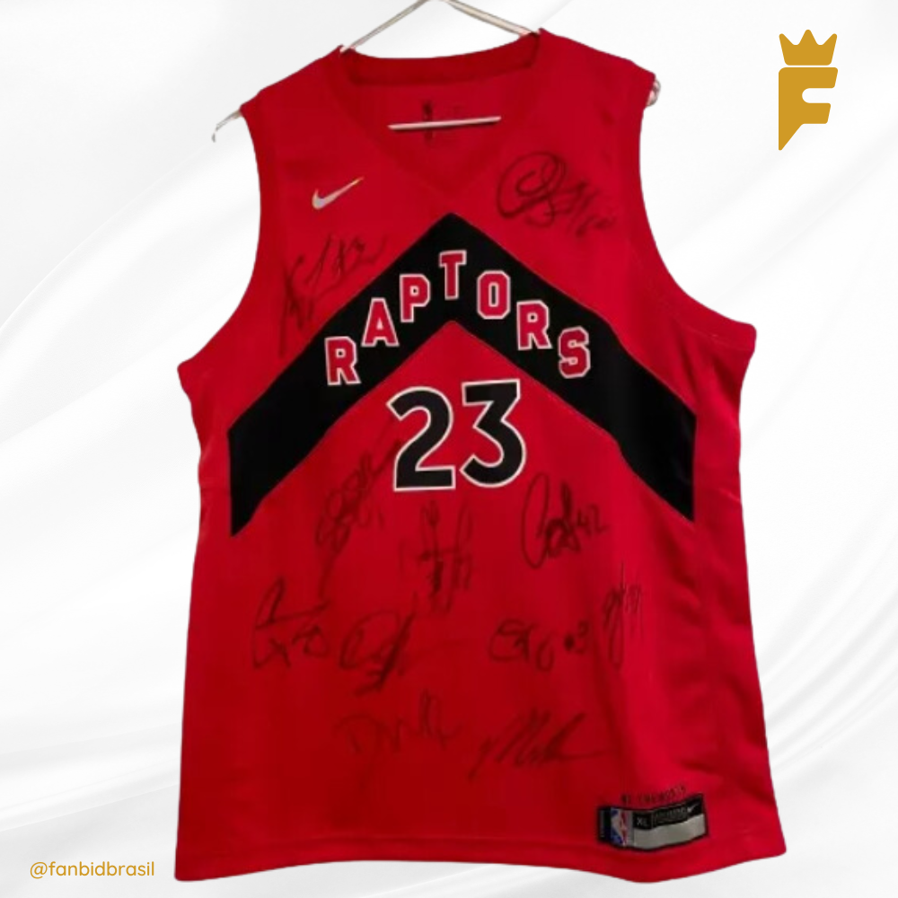 Camisa oficial Toronto Raptors Autografada 11 Jogadores 2017/18