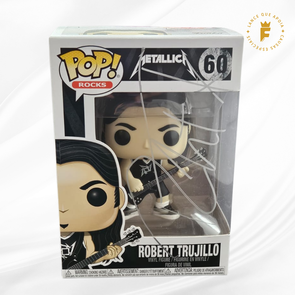 Funko Pop! Rocks Metallica Robert Trujillo 60 Original autografado