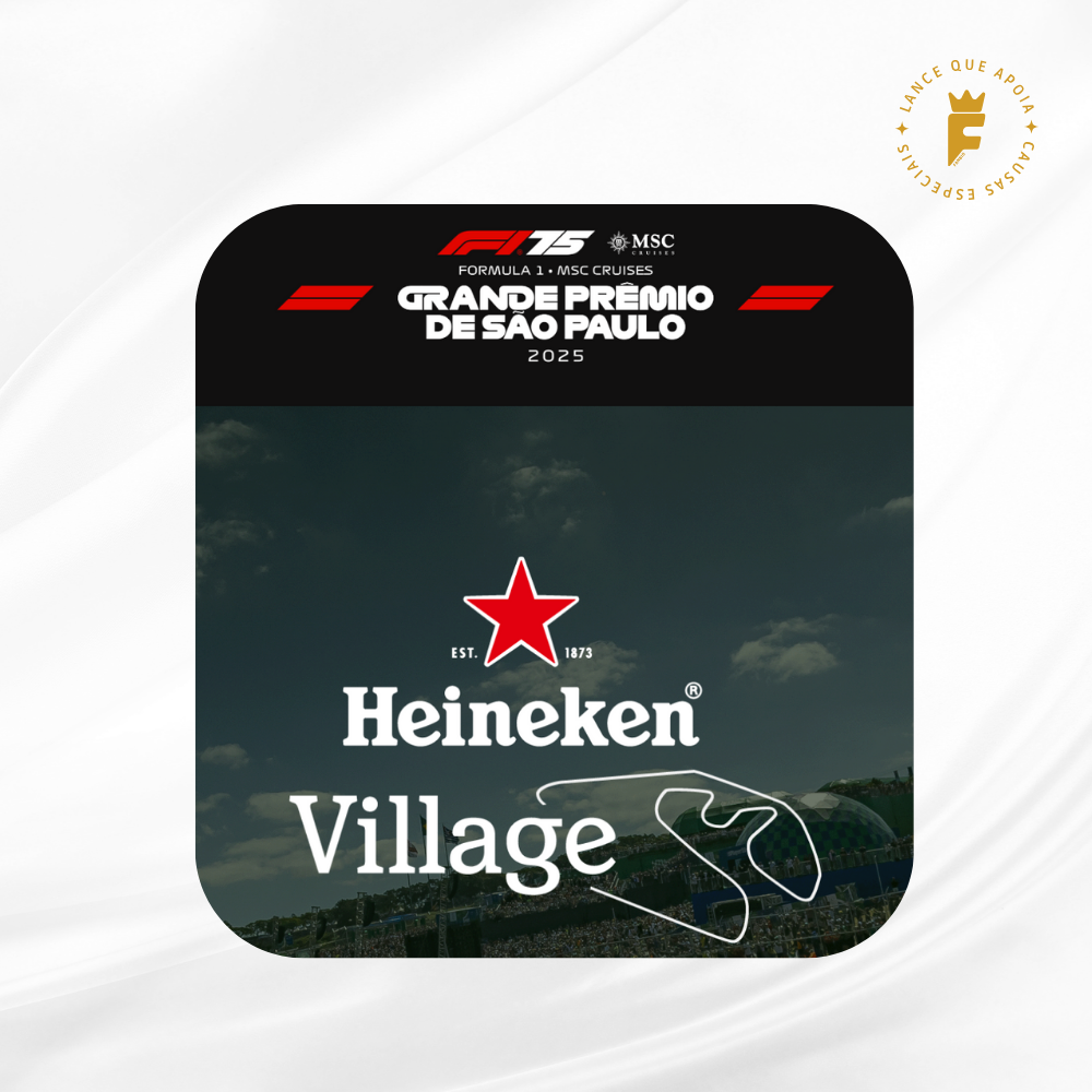 Experiência Heineken Village Estrela Fórmula 1 Grande Prêmio de São Paulo 2025 + Kit especial oficial F1 + Jantar especial 