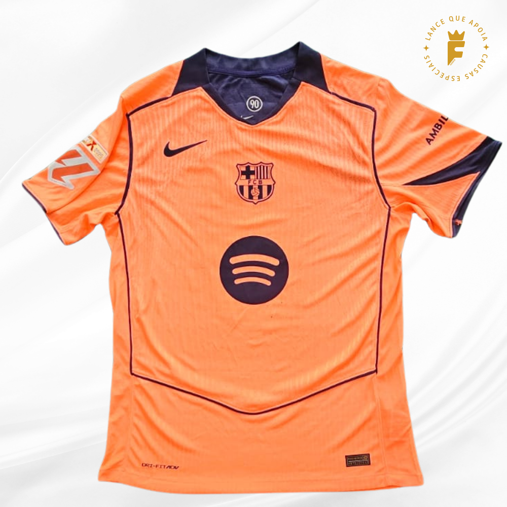 Camisa Barcelona Total 90 III 2025 – 26 vers jogador, autografada Lamine Yamal