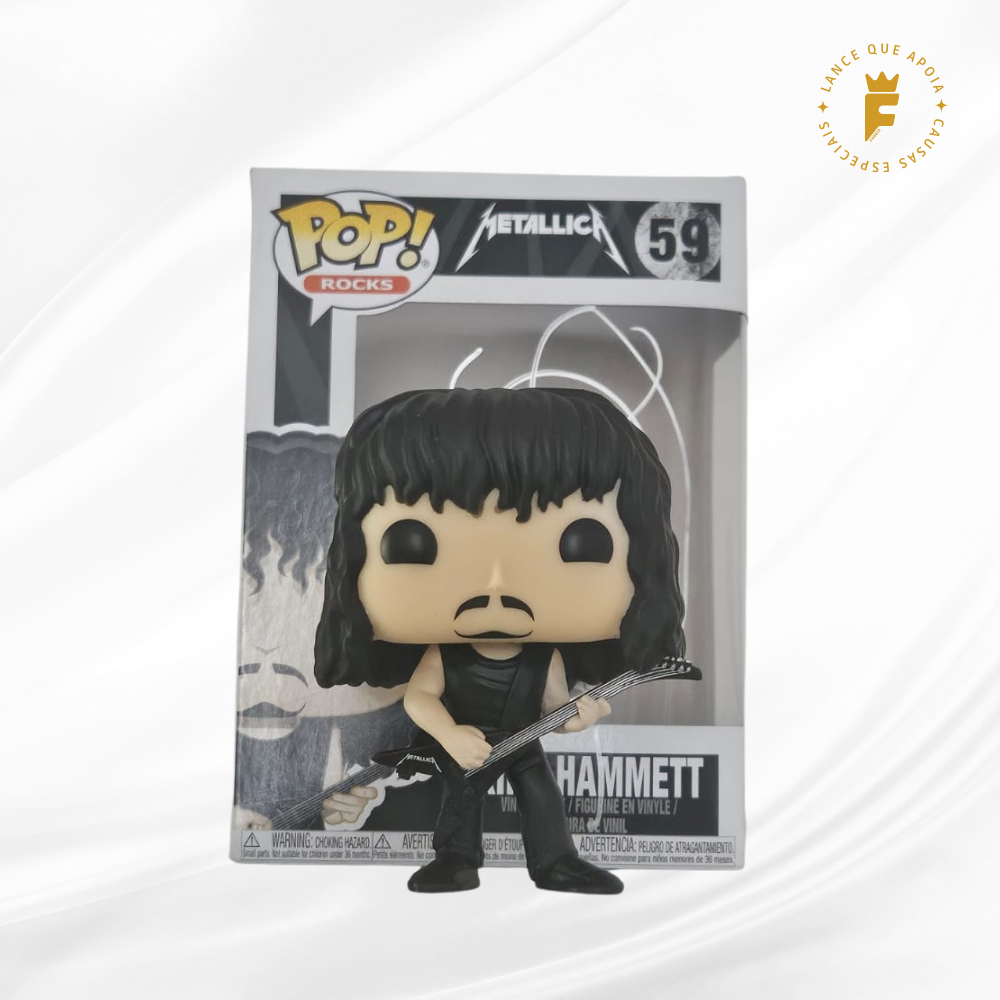 Funko Pop! Rocks Metallica Kirk Hammett 59 Original autografado