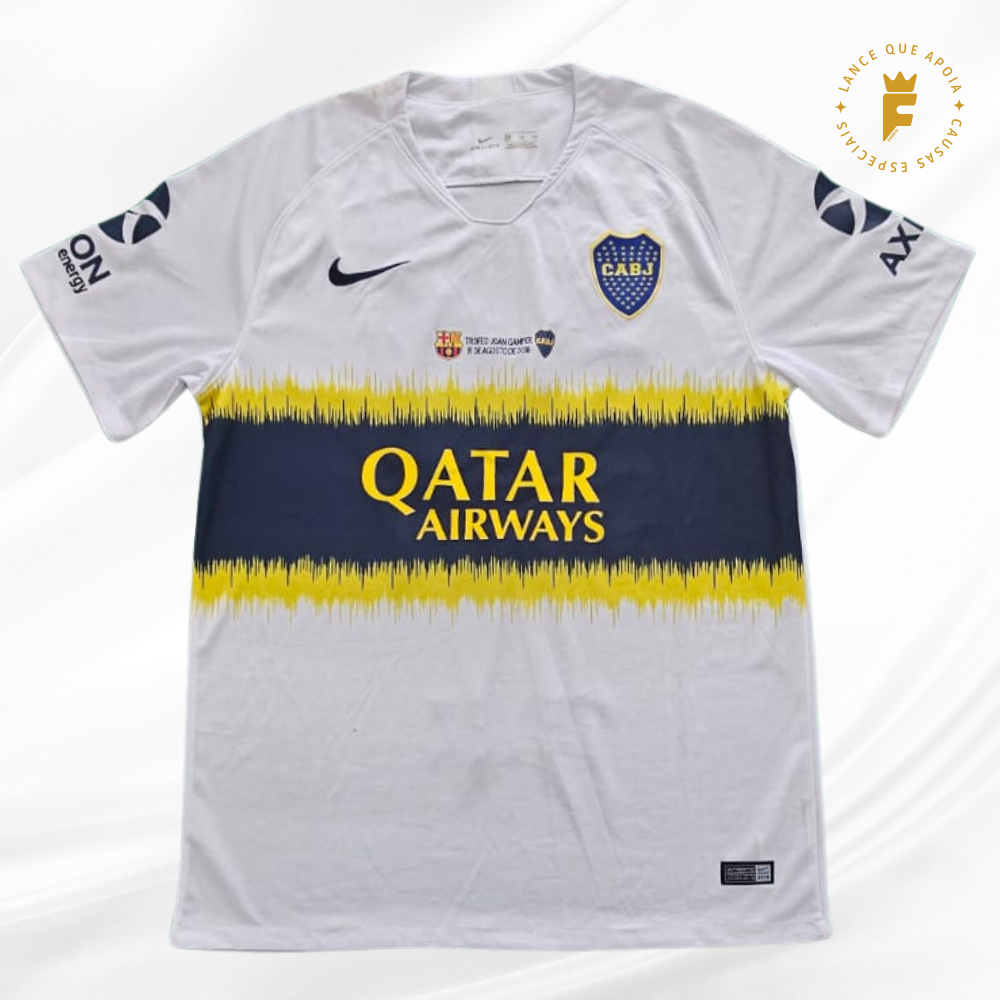 Camisa Boca Juniors 2018 Troféu Joan Gamper, N32 autografada Tevez