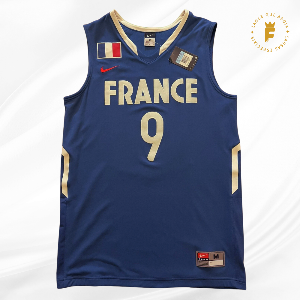 Camisa original França basquete 2009-10, N9 autografada Tony Parker