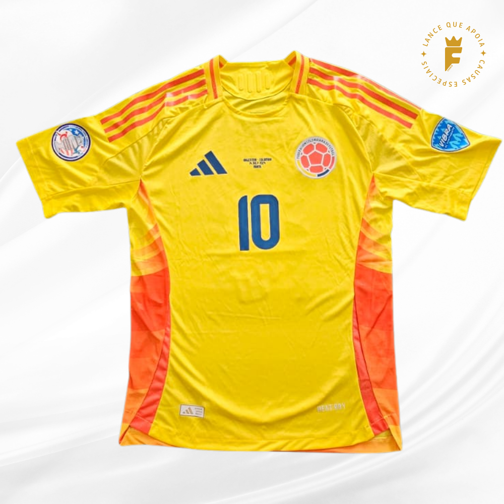 Camisa Colômbia Copa América 2024, vers jogador, N10, autografada James