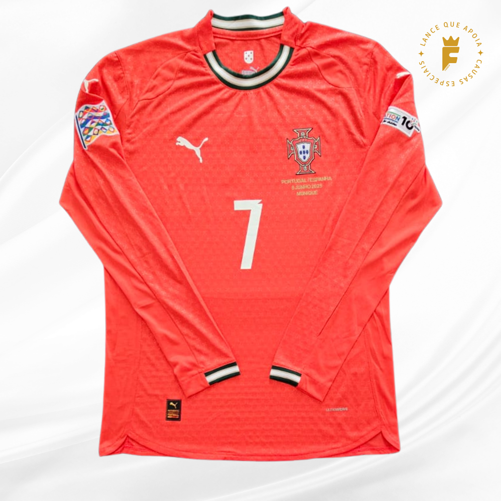 Camisa Portugal 2024-25 Final Liga das Nações, vers jogo autografada Cristiano Ronaldo