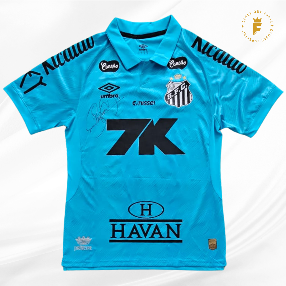 Camisa Santos 2025-26, de jogo Brasileirão autografada Neymar Jr
