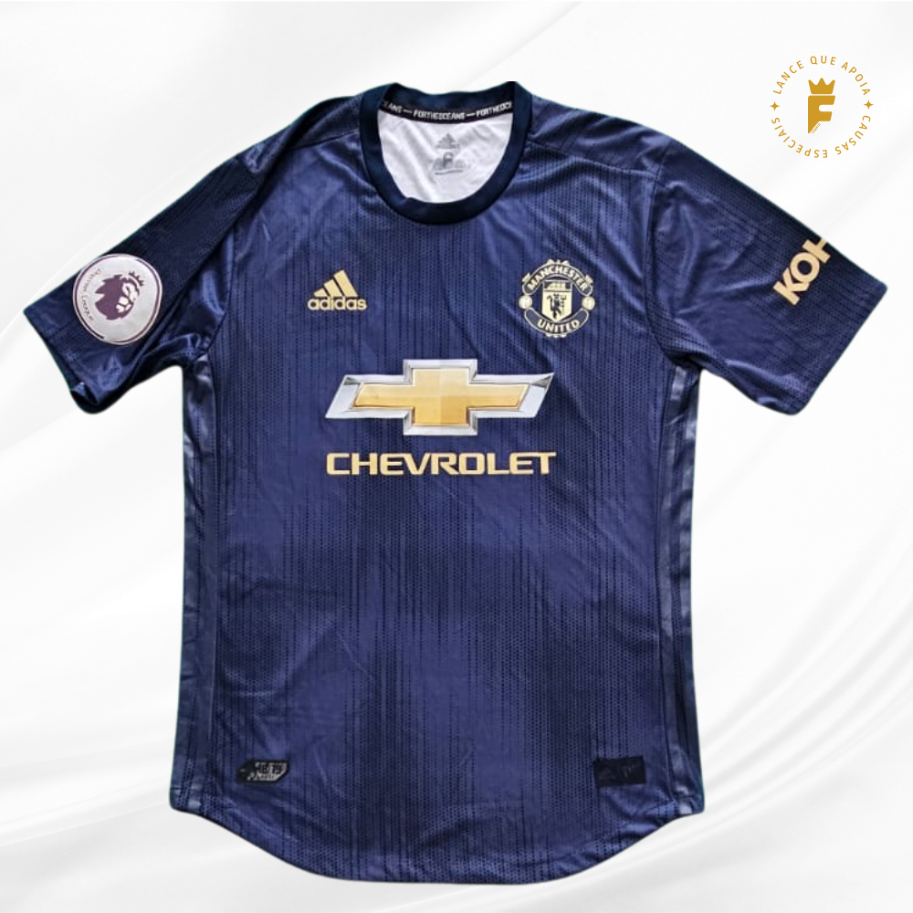 Camisa Manchester United III 2018/19, vers jogo, N7 autografada Alexis