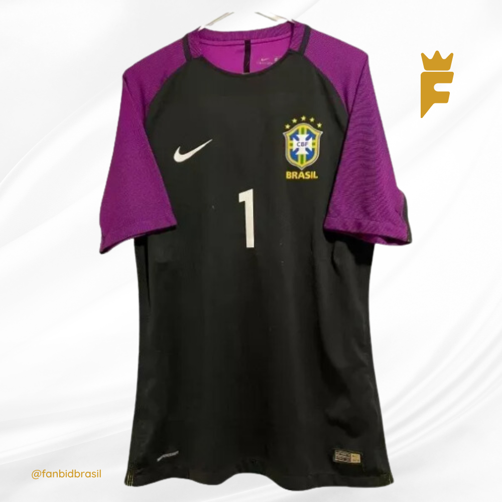 Camisa oficial do Brasil 2016/17 Alisson De Jogo Autografada