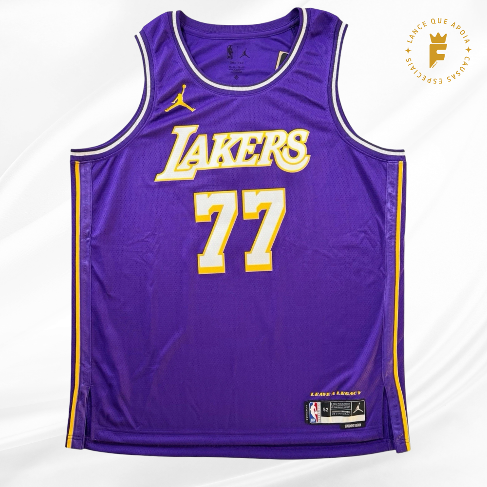 Camisa Nike NBA 2025-26, Lakers, N77 autografada Luka Doncic, cert internacional