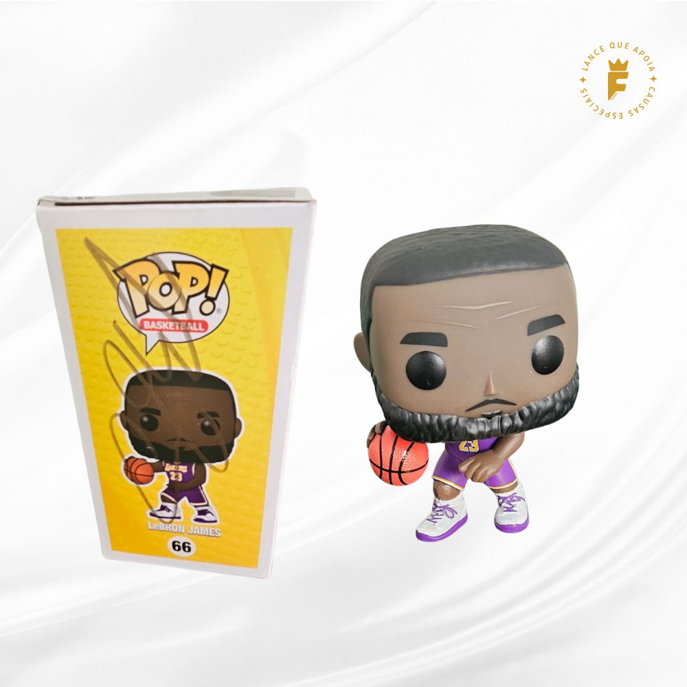 Funko Pop NBA Lakers N66, Lebron James  autografado 