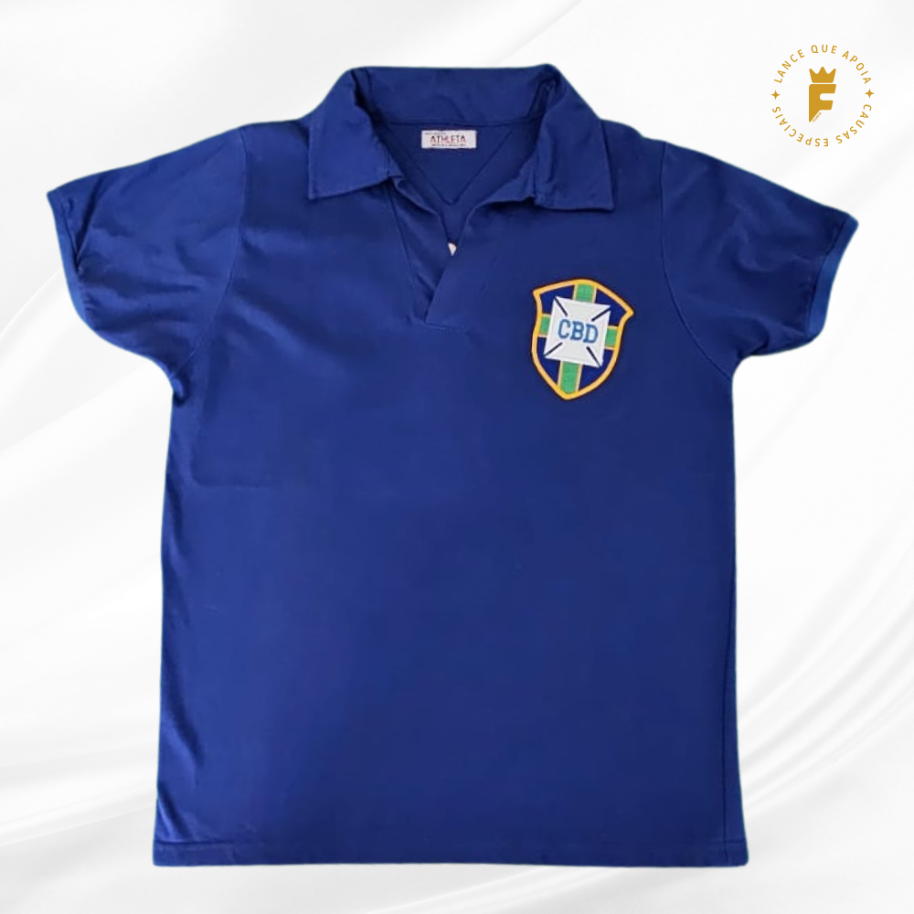 Camisa Brasil Athleta re-edição1958 (primeiro título mundial) autografada Pelé