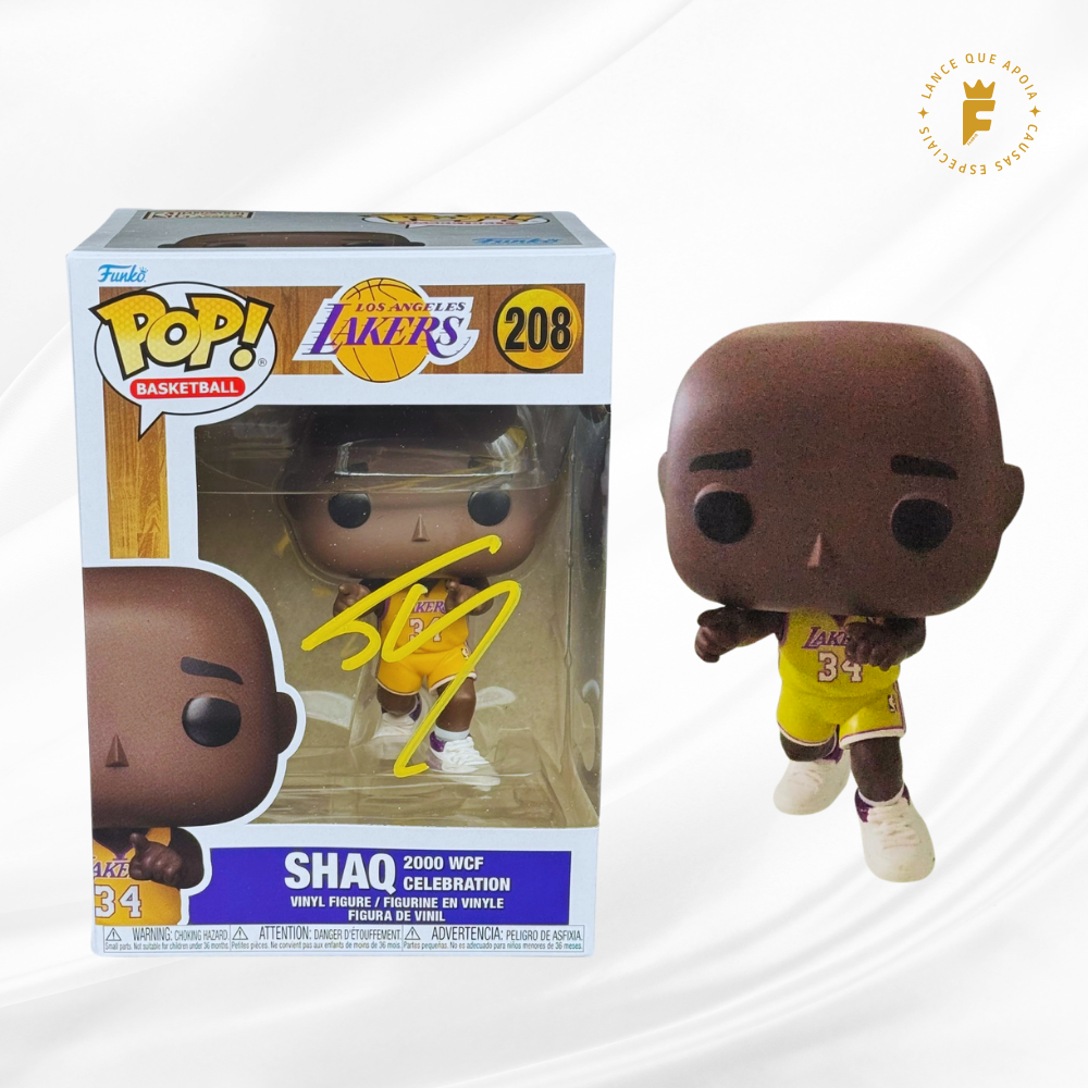 Funko Pop NBA Lakers N208, Shaquille O'Neal autografado