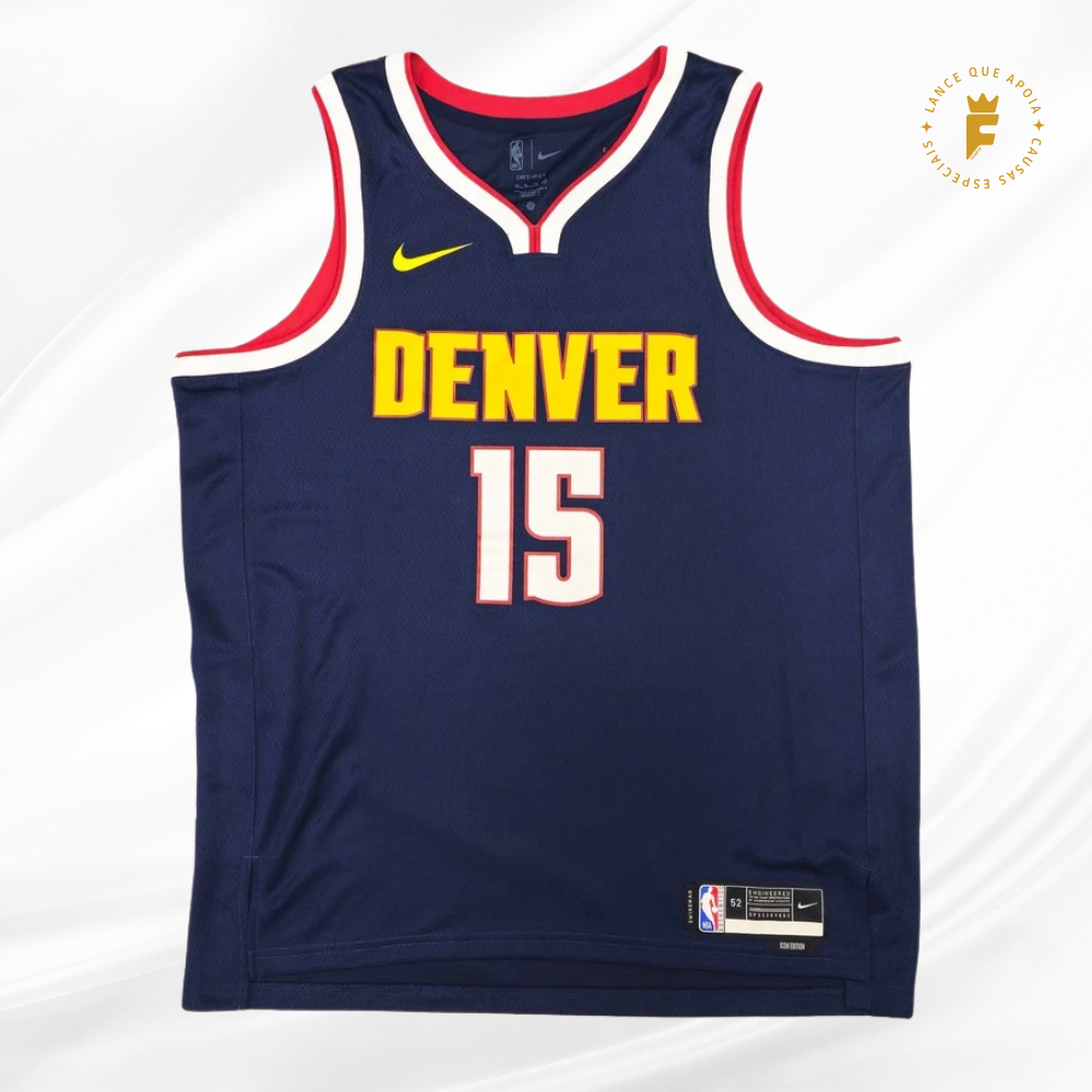Camisa original Nike NBA 2022/23 Denver Nuggets, N15 autografada Jokic
