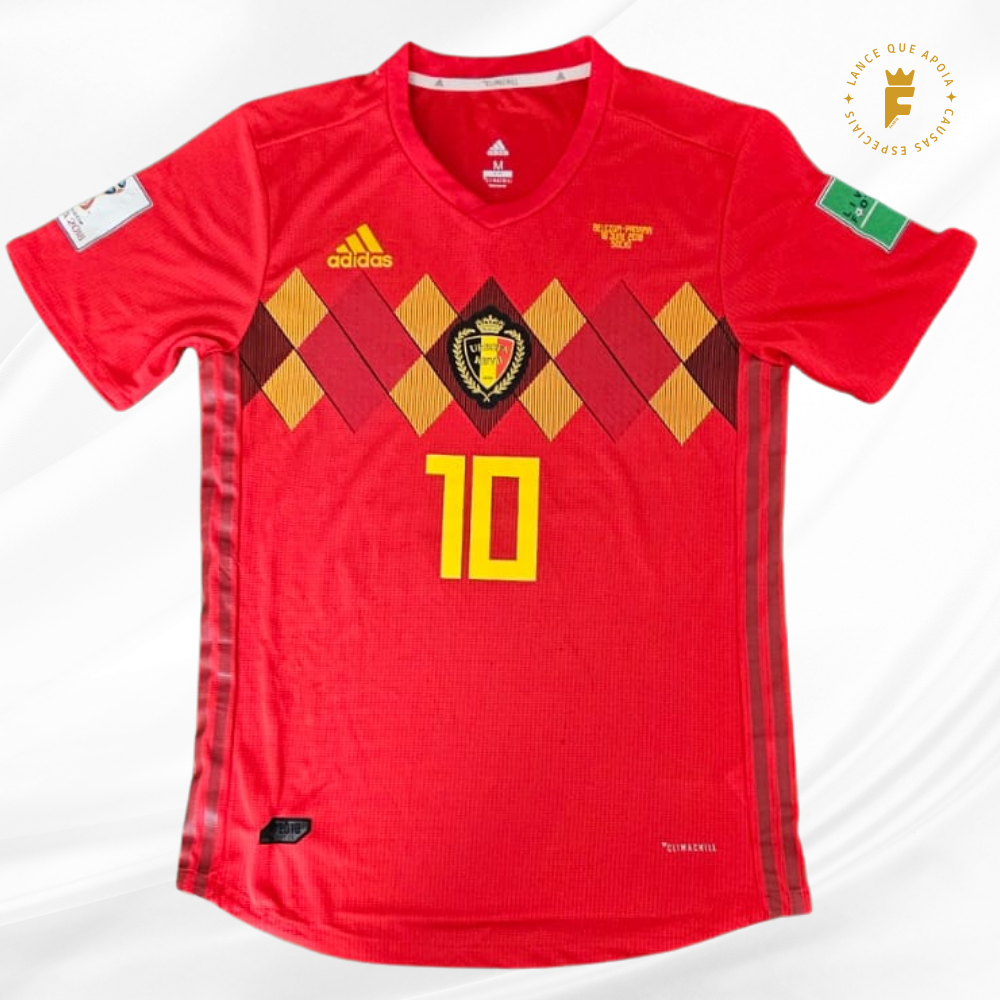 Camisa Bélgica Copa do Mundo 2018 vers jogador, N10, autografada Hazard