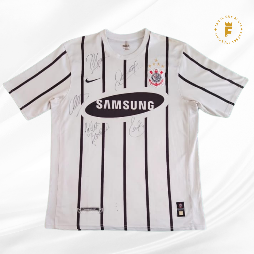 Camisa Corinthians 2006-2007, autografada Nilmar, Roger, Carlos Alberto,  Mascherano e Tevez