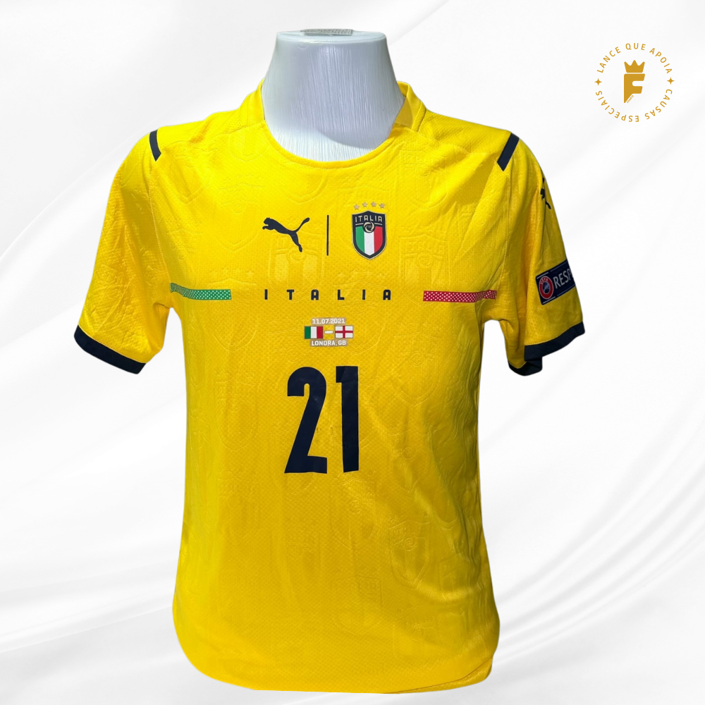 Camisa Seleção Italiana, versão usada em jogo pelo goleiro Donnarumma na final da Eurocopa 2020. Itália campeã