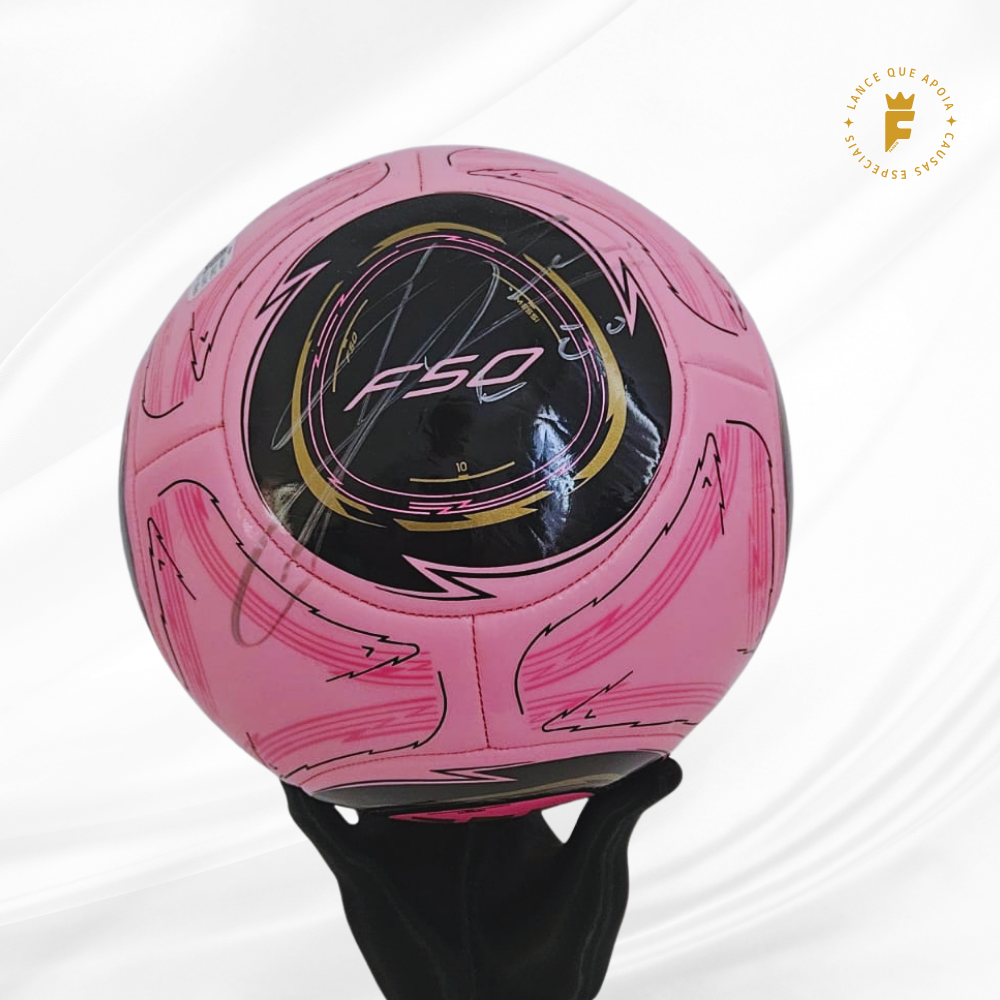 Bola Inter Miami 2024, autógrafo duplo de Messi