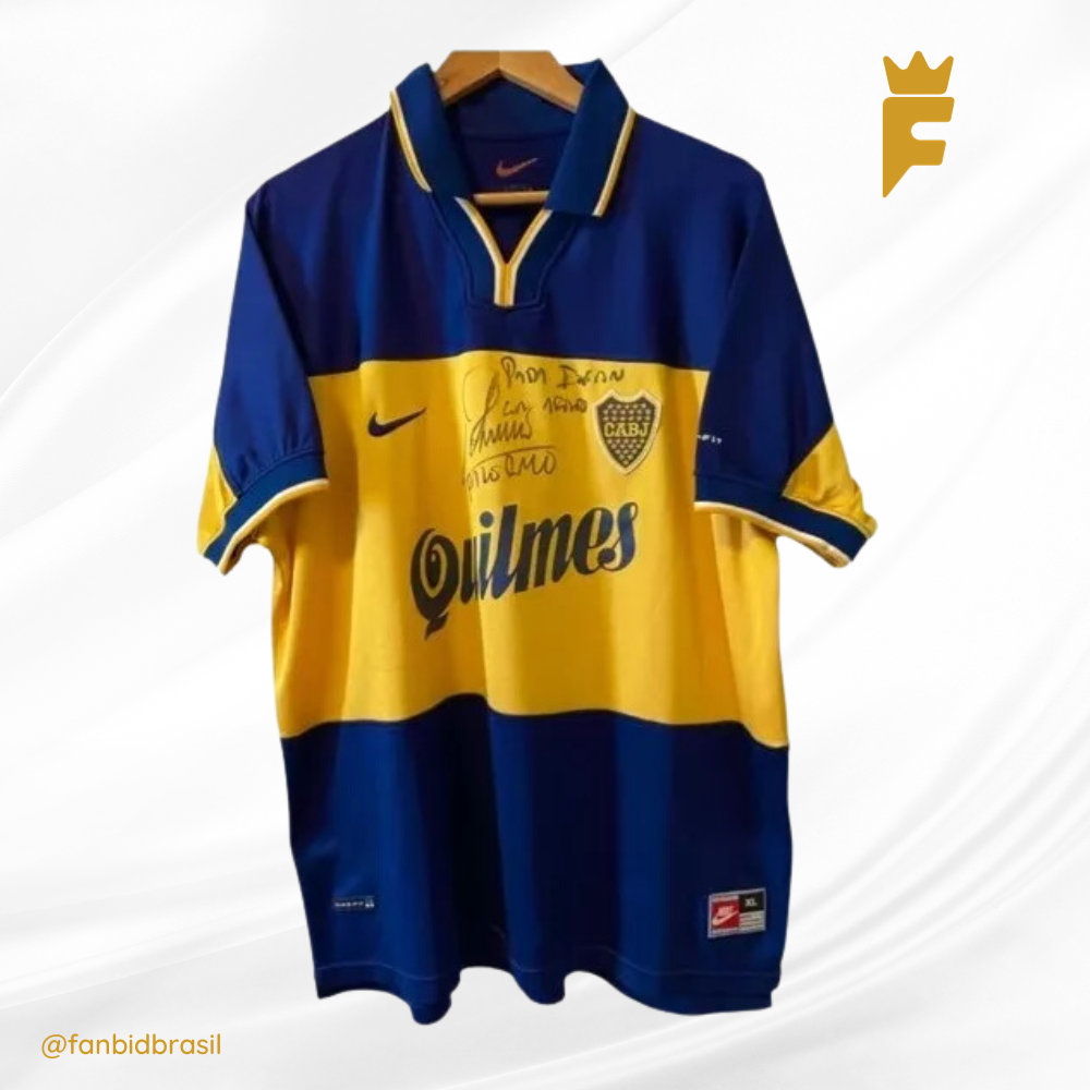 Camisa oficial Boca Juniors 98/99 Palermo 9 De Jogo, Autografada