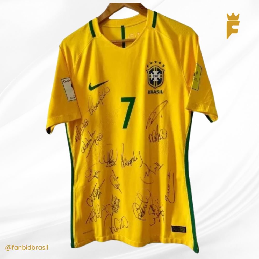 Camisa Brasil Eliminatórias Copa 2018 De Jogo Autografada 17