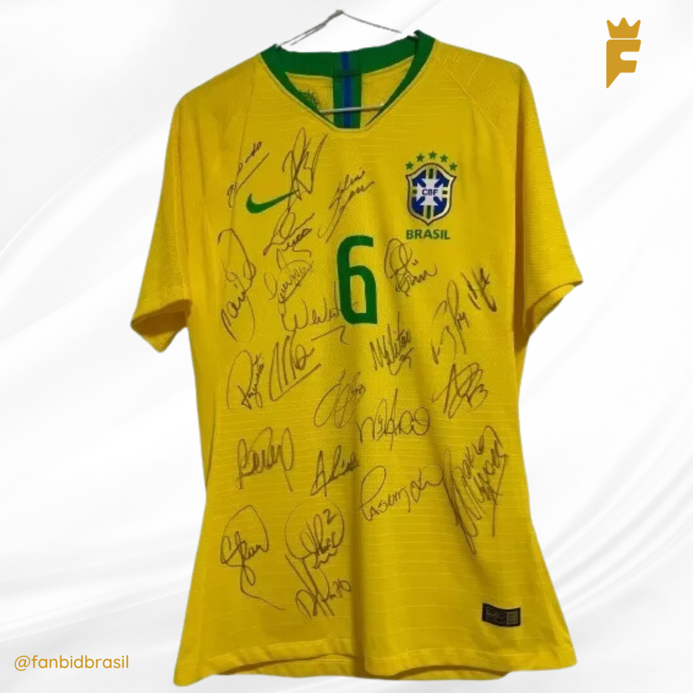 Camisa oficial Brasil 2019 De Jogo Autografada 23 Jogadores