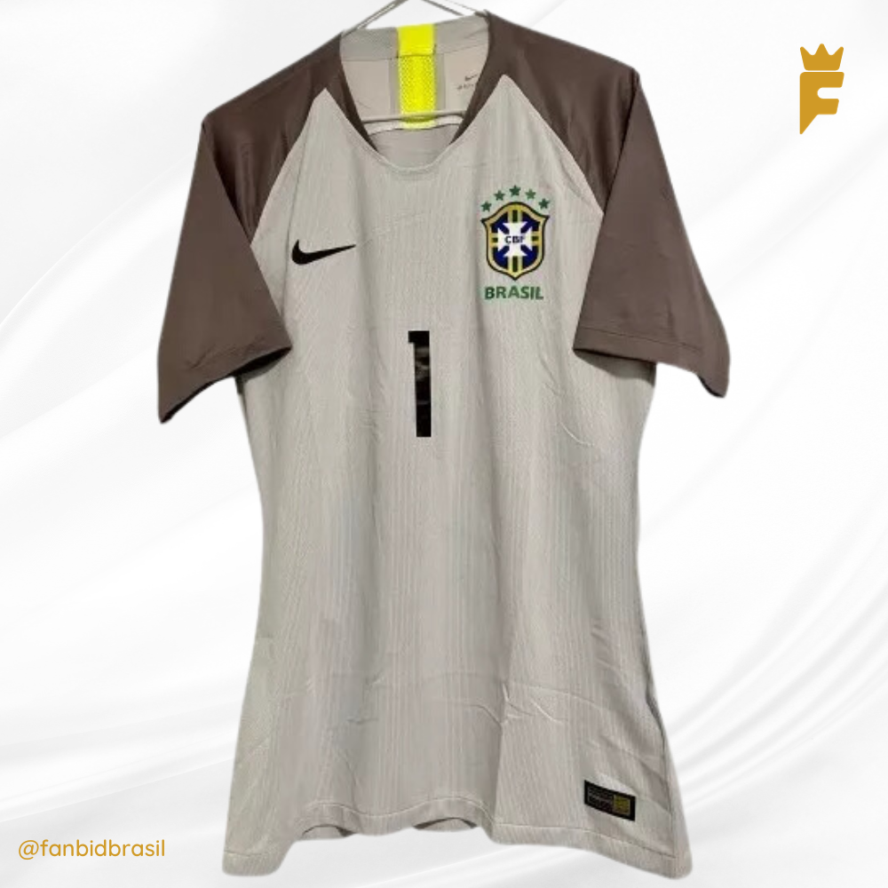 Camisa oficial Brasil 2018/19 Alisson Modelo De Jogo Autografada