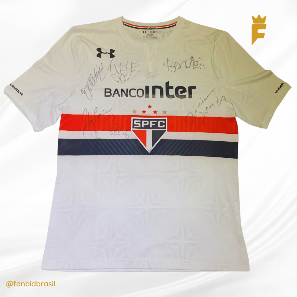 Camisa oficial do São Paulo Brasileirão 2018 de jogo autografada