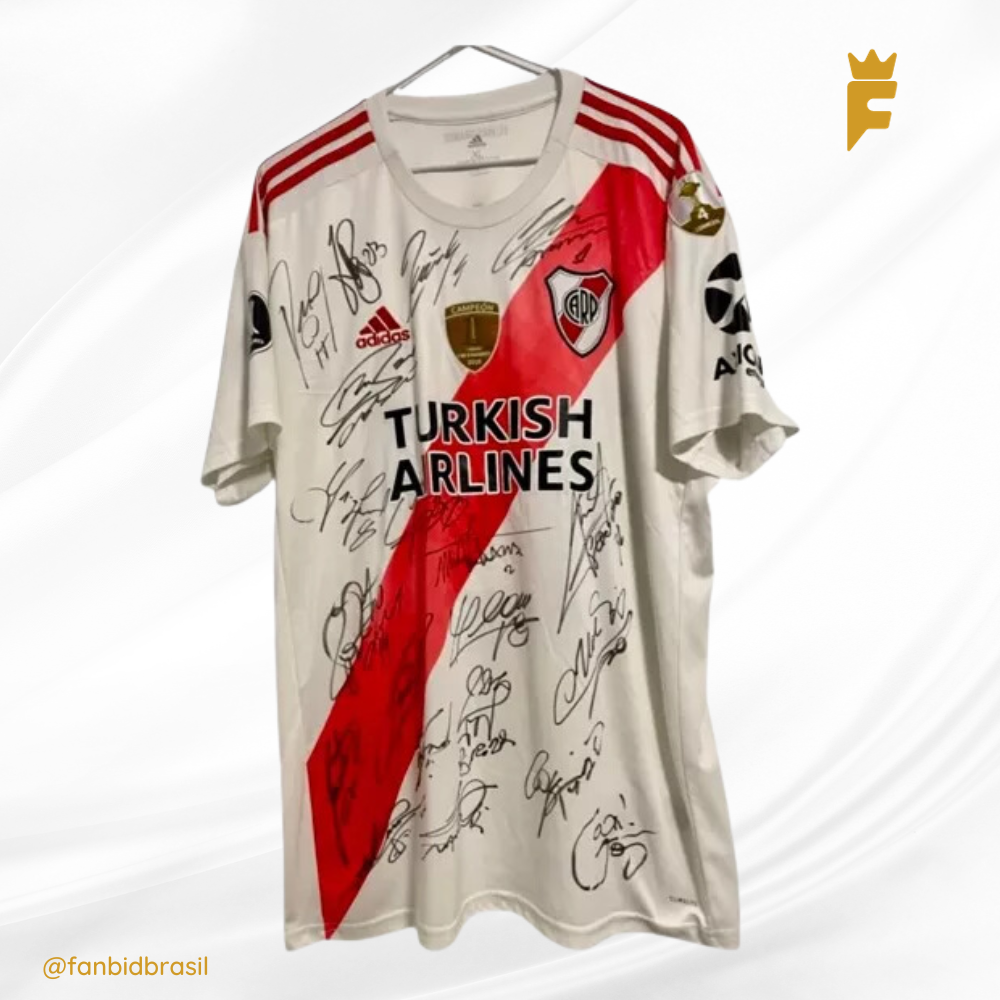 Camisa oficial River Plate Autografada Elenco Libertadores 2018