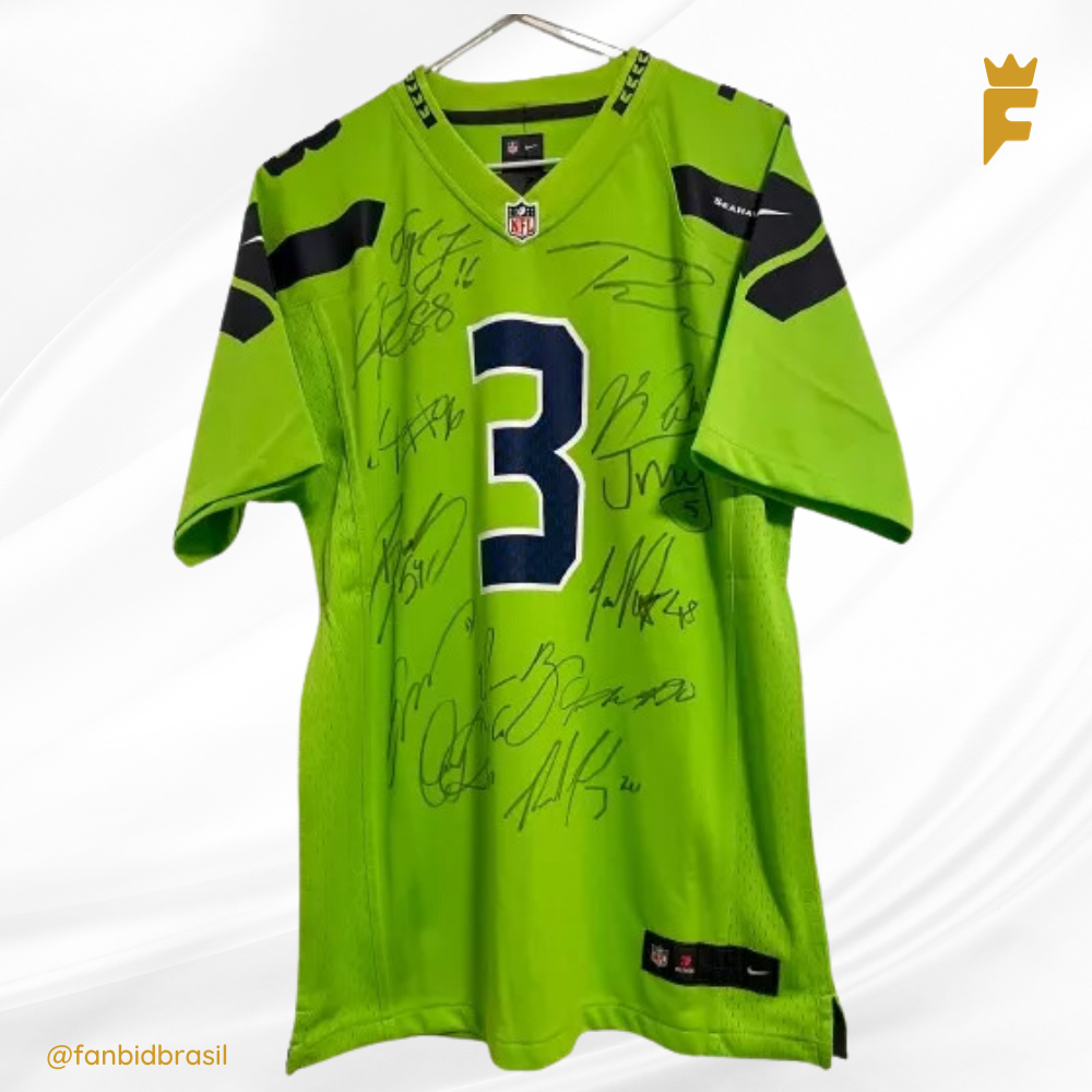 Camisa oficial Seattle Seahawks 2020/21 Autografada 13 Jogadores