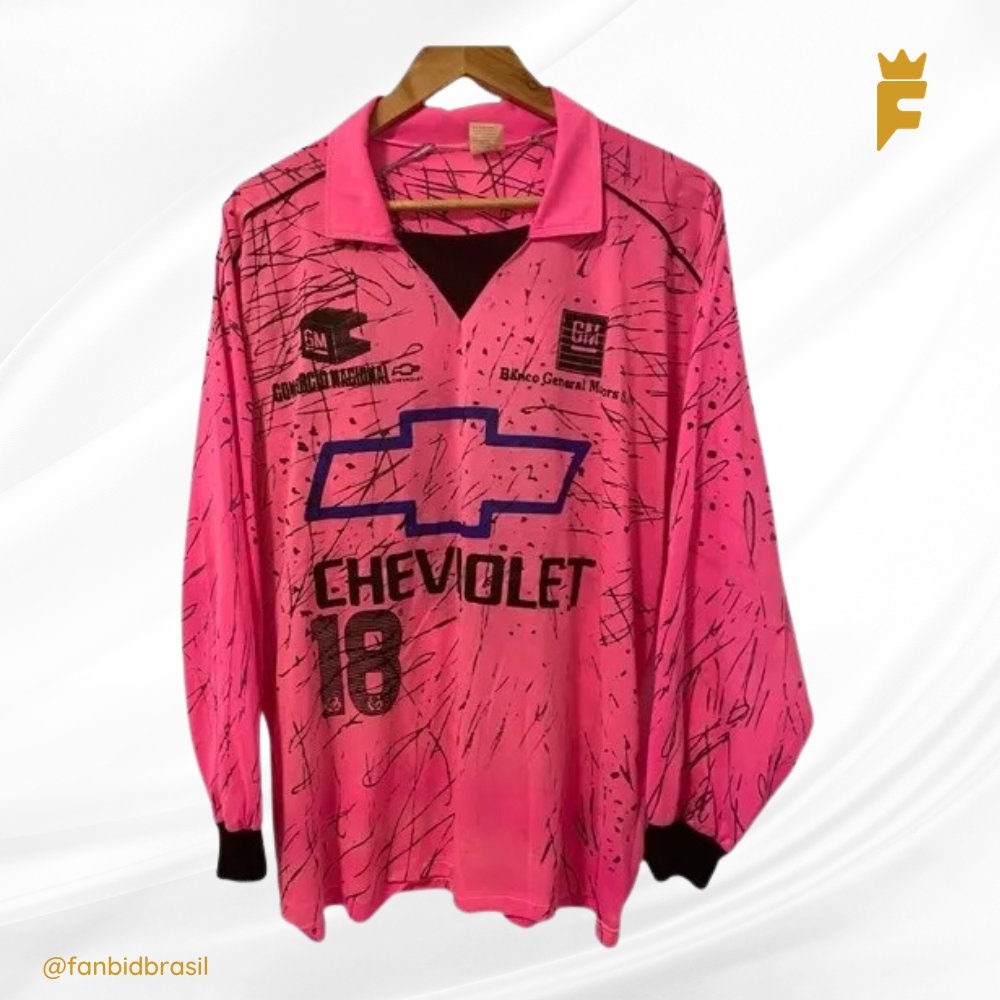 Camisa original GM Usada Em Jogo Liga Futsal 1994 Rosa, Rara