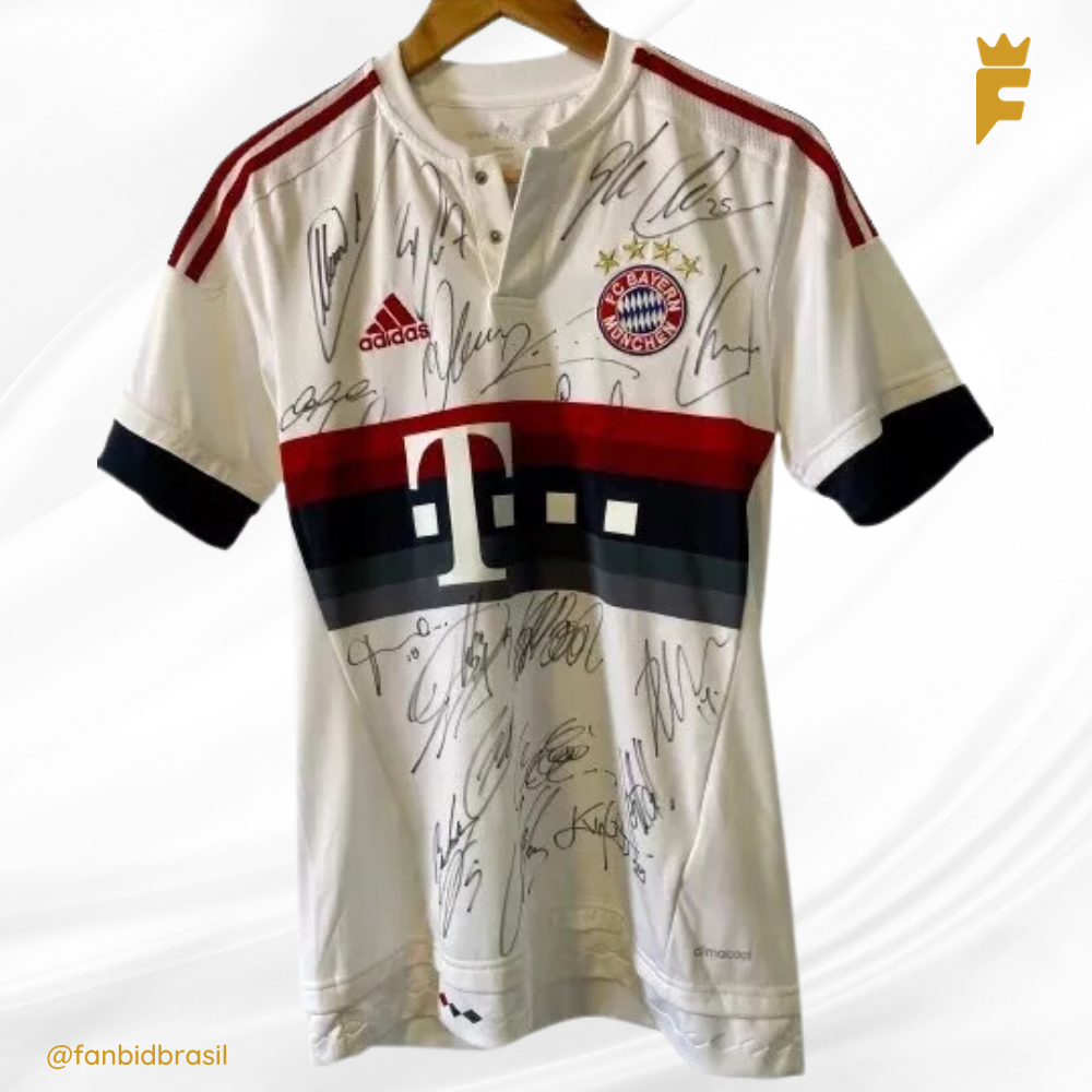 Camisa oficial Bayern Munique 2015/16 Autografada 19 Jogadores