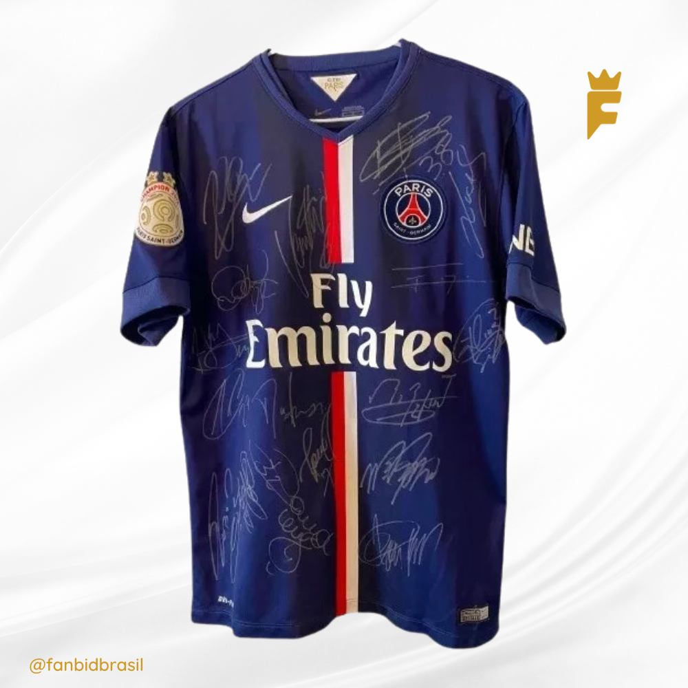 Camisa oficial Paris St Germain 2014/15 Autografada 16 Jogadores