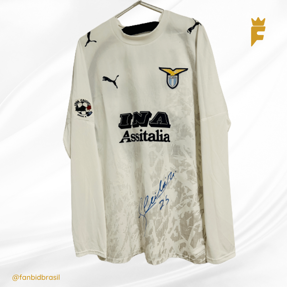 Camisa oficial Lazio 2006/07 Cribari Autografada, DE JOGO