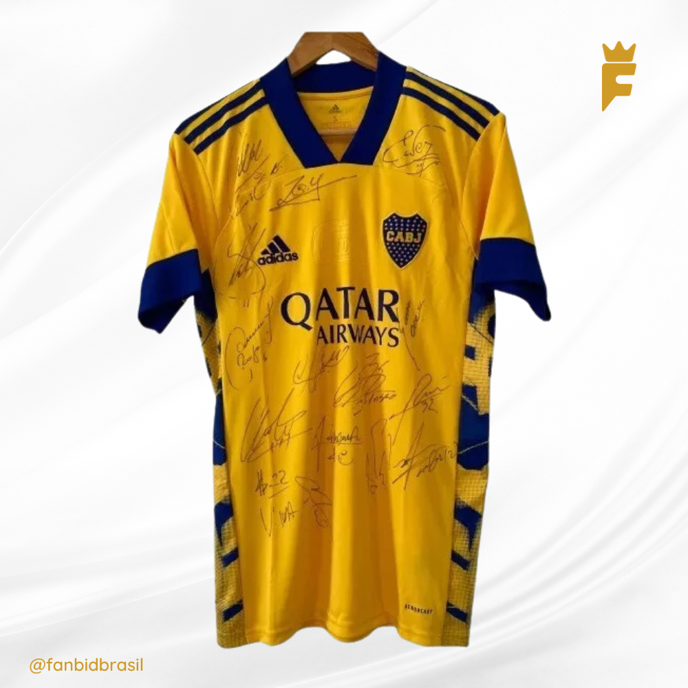 Camisa oficial Boca Juniors Autografada Elenco Libertadores 2021