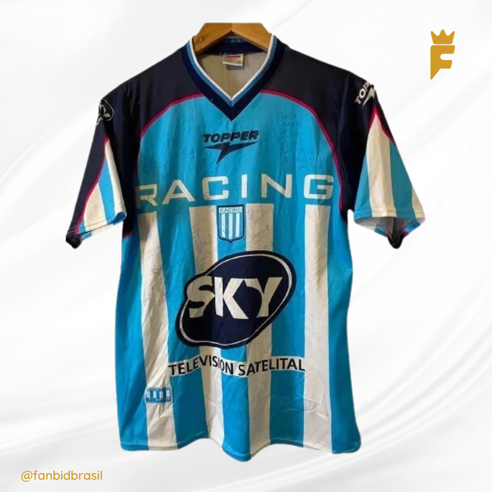 Camisa oficial do Racing 2001 Autografada Por Todo Elenco