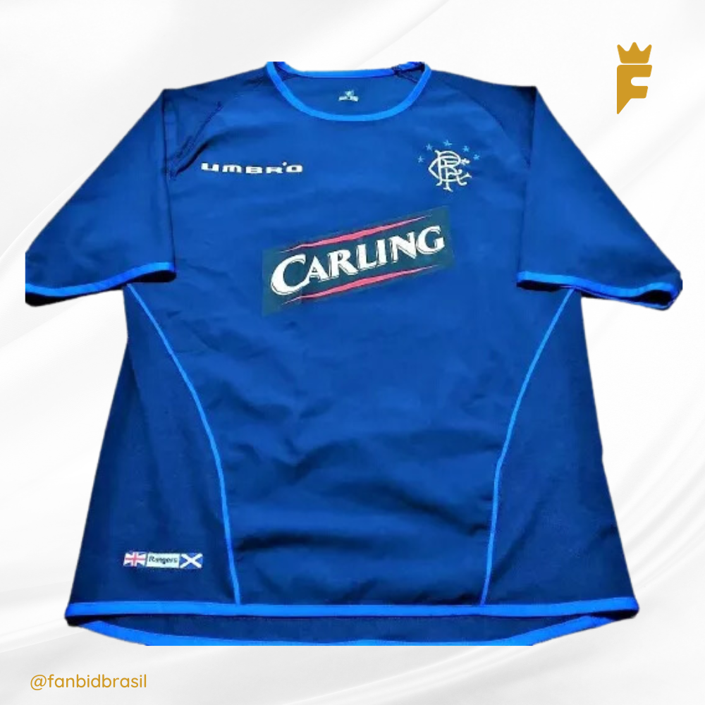 Camisa oficial do Glasgow Rangers 2005/06 Caniggia Autografada