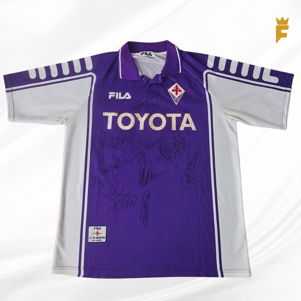 Camisa oficial do Fiorentina 1999/2000 Autografada 9 Jogadores