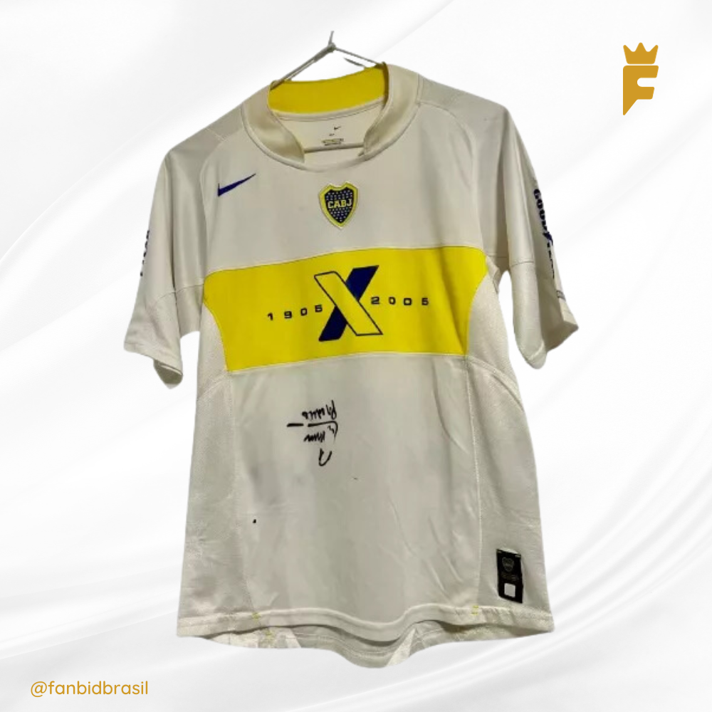 Camisa oficial do Boca Juniors 2005 Centenário Autografada Martin Palermo