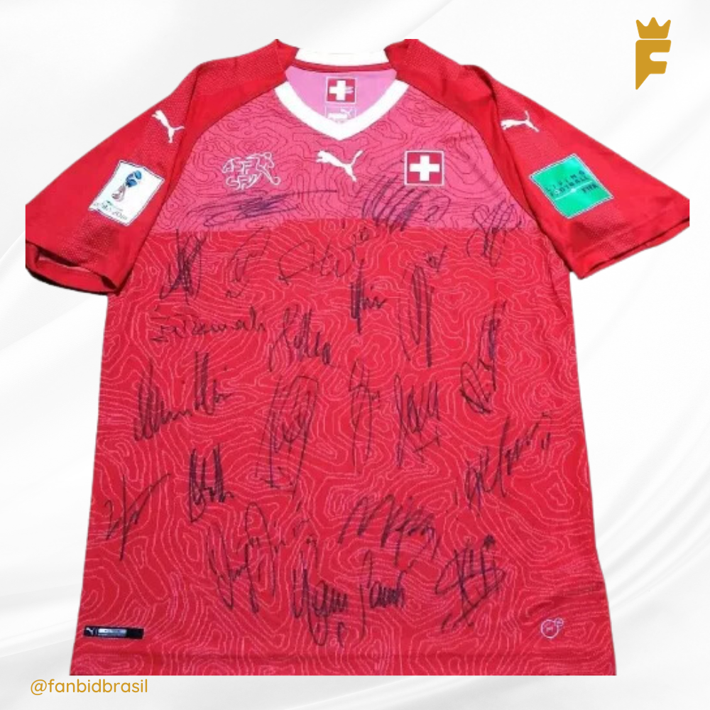 Camisa oficial  Suiça Copa Do Mundo 2018 Autografada Elenco