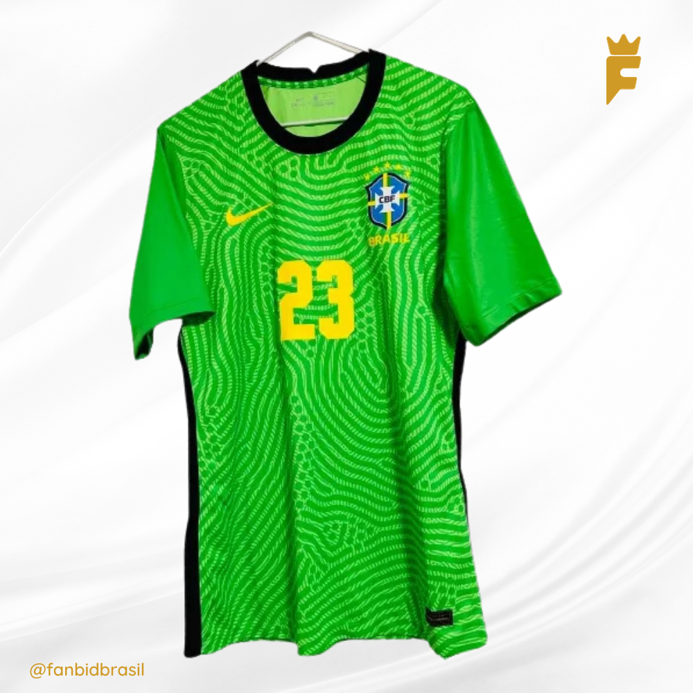 Camisa oficial Brasil 2020/21 Ederson autografada, DE JOGO