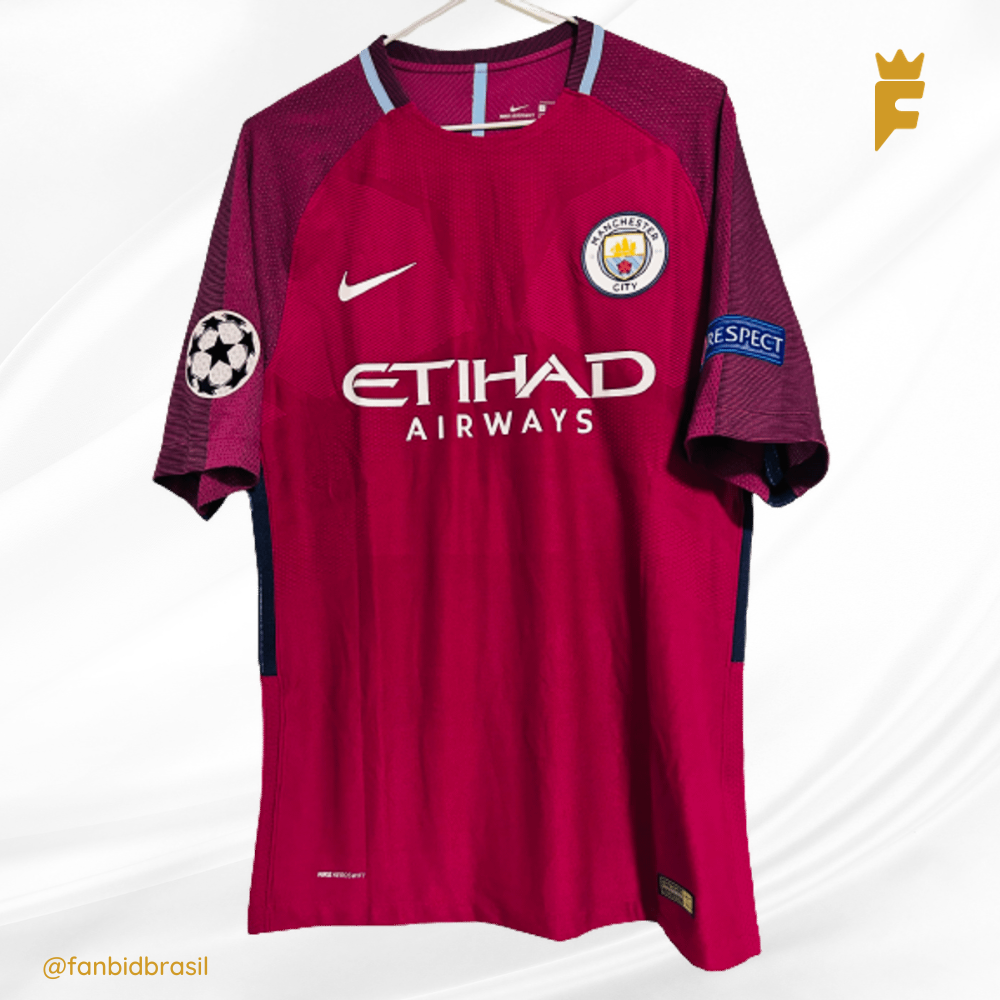 Camisa oficial Manchester City 2017/18 G. Jesus De Jogo Autografada, de jogo