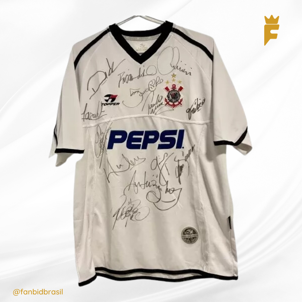 Camisa oficial do Corinthians 2001 Autografada 13 Jogadores