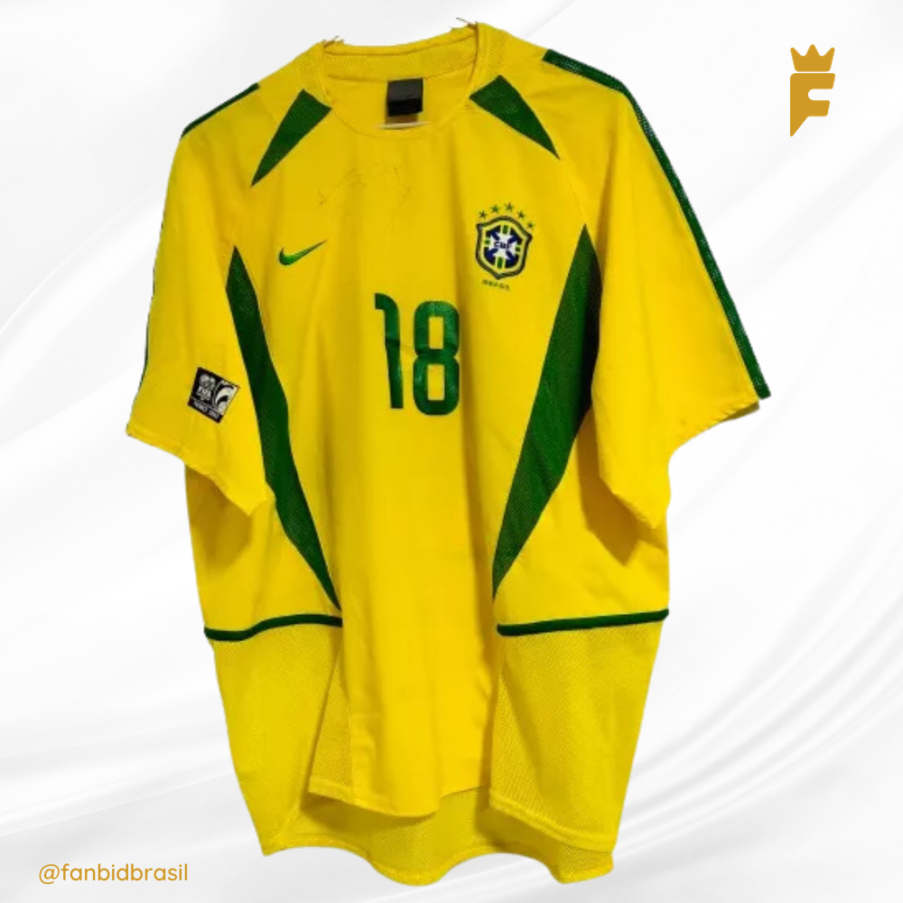 Camisa oficial do Brasil Copa Confederações 2003, Autografada Usada Jogo