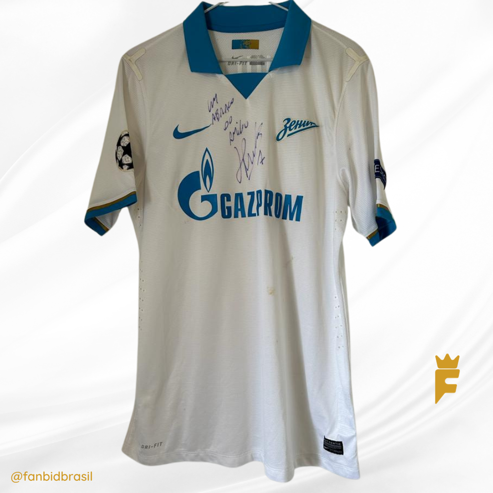 Camisa oficial do Zenit autografada Hulk, usada em jogo 