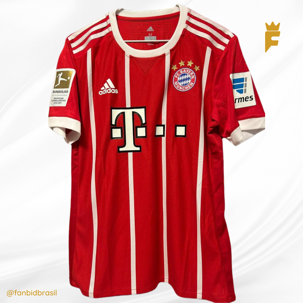 Camisa oficial do Bayern Munich 2017/18 Robben N.10, autografada de jogo