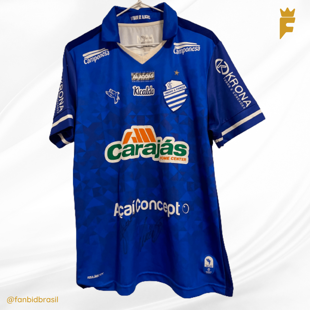 Camisa oficial do CSA 2019 uniforme 2 autografada, de jogo