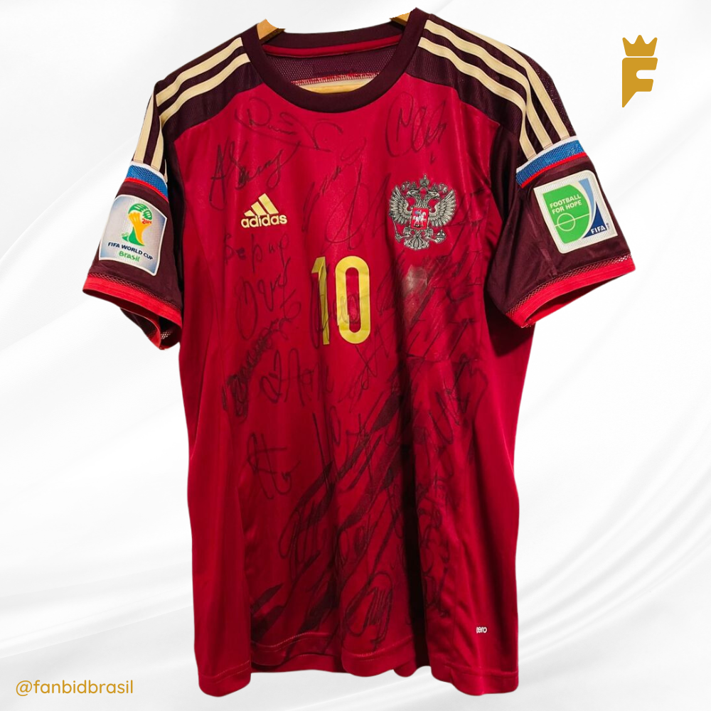 Camisa oficial da Russia copa do mundo 2014 autografada todo elenco