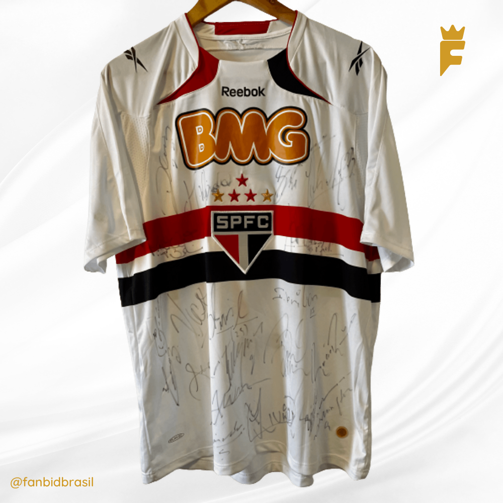 Camisa oficial São Paulo 2010 autografada todo elenco, usada em jogo 