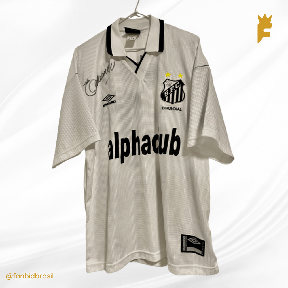 Camisa oficial do Santos 2000 autografada Edmundo