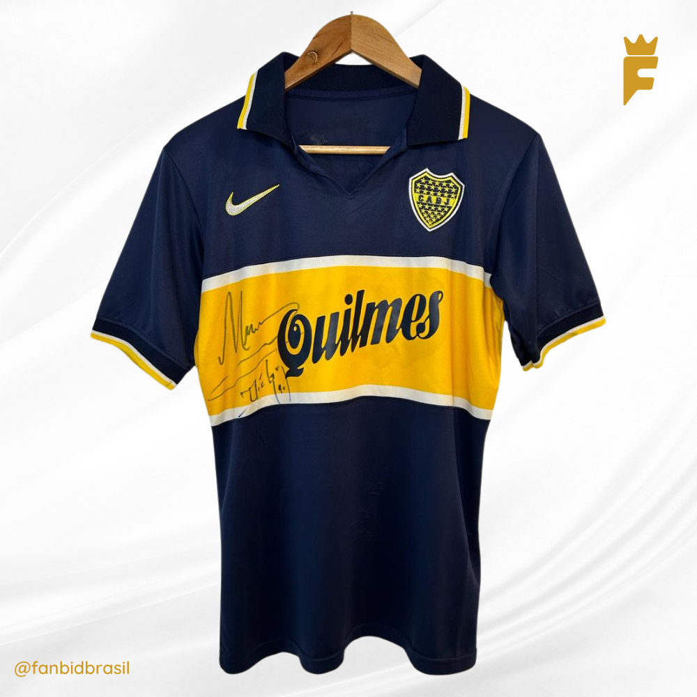 Camisa oficial Boca Juniors 1997, autografada por Maradona